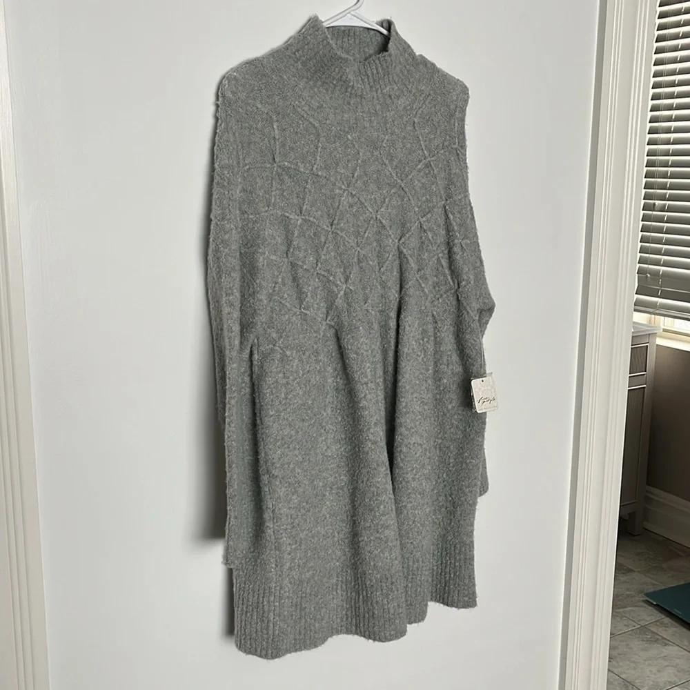 Free People Heather Gray Sweater Dress, NWT